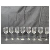 Set of 8 Pier 1 Crystal Wine Glasses with Swirl Design