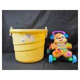 Toddler Activity Walker and Yellow Utility Tub