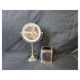 Stainless Steel Countertop Soap Dispenser and Vanity Mirror Set (missing charger cord)