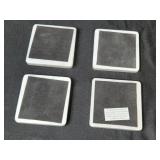 Glass Beverage Dispenser with Stand and Set of 4 Marble Coasters