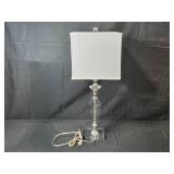 Elegant Crystal Table Lamp with White Shade 27" Tall