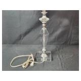 Elegant Crystal Table Lamp with White Shade 27" Tall