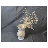 Set of Decorative Vases, Faux Flowers w Plastic Leaves and Wicker Basket