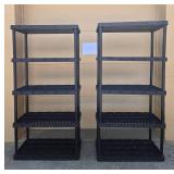 Set of 4 Heavy Duty Plastic Storage Shelves