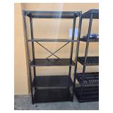 Set of 2 Black Freestanding Shelving Units with Adjustable Shelves