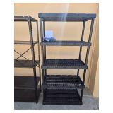 Set of 2 Black Freestanding Shelving Units with Adjustable Shelves