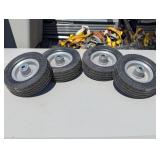 Set of 4 -6x2 Rubber/Metal Wheels - 1/2" Center Hole
