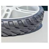 Set of 4 - 10" Hard Plastic/Rubber Wheels With Pins - 5/8" Center Hole