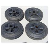 Set of 4 - 160/40-80 Solid Rubber Wheels - 6.5" Wheel with 3/4" Center Hole