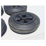 Set of 4 - 160/40-80 Solid Rubber Wheels - 6.5" Wheel with 3/4" Center Hole