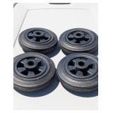 Set of 4 - 160/40-80 Solid Rubber Wheels - 6.5" Wheel with 3/4" Center Hole