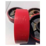 Set of 4 - 6.25" Cast Iron Wheels - Heavy Duty Rollers - 1.75" Center Holes