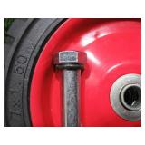 Pair of 2 - 7x1.5 Rubber/Metal Wheel - Red - 1/2" Center Hole