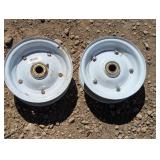 Pair of White Utility Garden Rims with Bearing Center