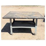 Rolling Welders Table - Heavy Duty - 64" x 54" - Locking Casters