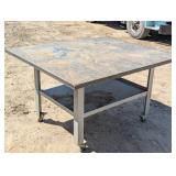 Rolling Welders Table - Heavy Duty - 64" x 54" - Locking Casters