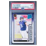 JJ MCCARTHY 2024 DONRUSS RATED ROOKIE THROWBACK PSA 9