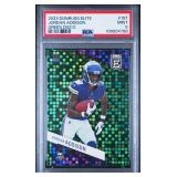 JORDAN ADDISON 2023 DONRUSS ELITE GREEN DISCO ROOKIE CARD PSA 9