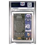 JORDAN ADDISON 2023 PANINI ONE PREMIUM PATCH AUTOGRAPH ROOKIE CARD PSA 9