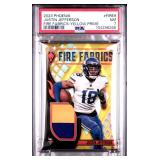 JUSTIN JEFFERSON 2023 PHOENIX FIRE FABRICS-YELLOW PRIME PATCH 10/35 PSA 7