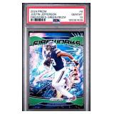 JUSTIN JEFFERSON 2024 FIREWORKS-GREEN PRIZM PSA 10