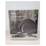 NEW SAFDIE 12PC. STONEWARE DINNERWARE SET