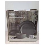 NEW SAFDIE 12PC. STONEWARE DINNERWARE SET