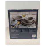 NEW OVER&BACK 16PC. DINNERWARE SET (GRAY)