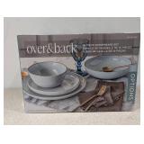 NEW OVER&BACK 16PC. DINNERWARE SET (BLUE)