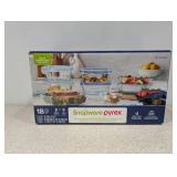 SNAPWARE PYREX TOTAL SOLUTION 18PC GLASSWARE STORAGE SET