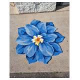 NEW SHAPED OUTDOOR RUG BLUE BELLFLOWER