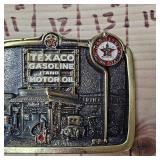 Texaco Gasoline 3D Brass Belt Buckle