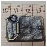 Texaco Gasoline 3D Brass Belt Buckle