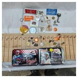 Collection of Pins and Halverson Coop Clipboard