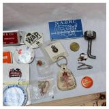 Collection of Pins and Halverson Coop Clipboard