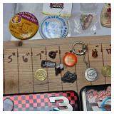 Collection of Pins and Halverson Coop Clipboard