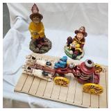 Vintage Cast Iron  Horses and Pumper Truck Wagon and Resin Statues/Misc