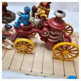 Vintage Cast Iron  Horses and Pumper Truck Wagon and Resin Statues/Misc