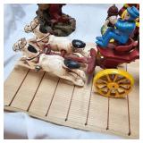 Vintage Cast Iron  Horses and Pumper Truck Wagon and Resin Statues/Misc