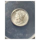 1942-D US MERCURY DIME ANACS MS62 FSB