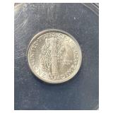 1942-D US MERCURY DIME ANACS MS62 FSB