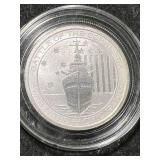 HALF TROY OZ .999 FINE SILVER BATTLE OF THE CORAL SEA ROUND IN AIRTITE