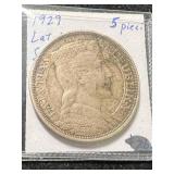 1929 LATIN 5 PIECI SILVER