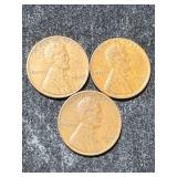 3 US WHEAT CENTS 1946P-D-S