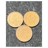 3 US WHEAT CENTS 1946P-D-S