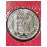 1 TROY OZ .999 FINE SILVER APMEX ROUND IN 