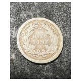 1861 US SEATED LIBERTY HALF DIME