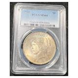 1923 US PEACE SILVER DOLLAR PCGS MS64