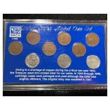 WWII US LINCOLN PENNY SERIES 9 COIN SET