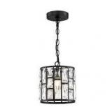 Home Decorators Collection Kristella 1-Light Black Crystal Pendant Light Customer Returns See Pictures